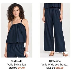 Stateside Navy matching set. Lightweight and perfect for summer or vacation.